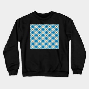 Blue Beige Plaid Crewneck Sweatshirt